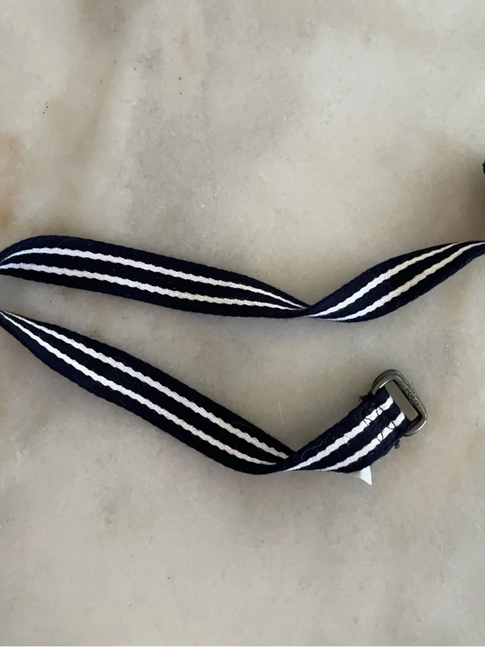Navy and White Striped Boy’s Woven Belt